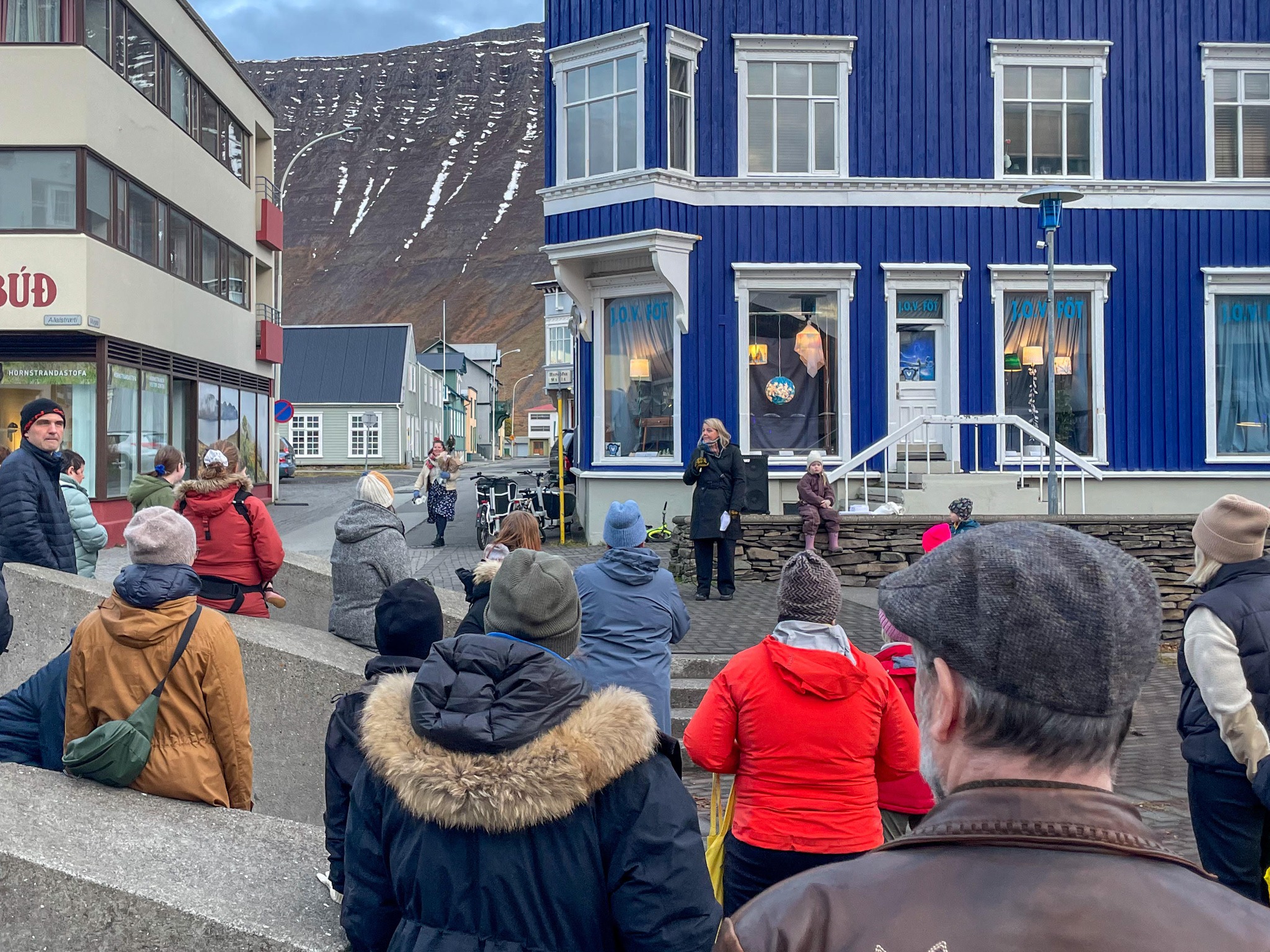 Arna við opnun Vetrarljósa á Silfurtorgi.