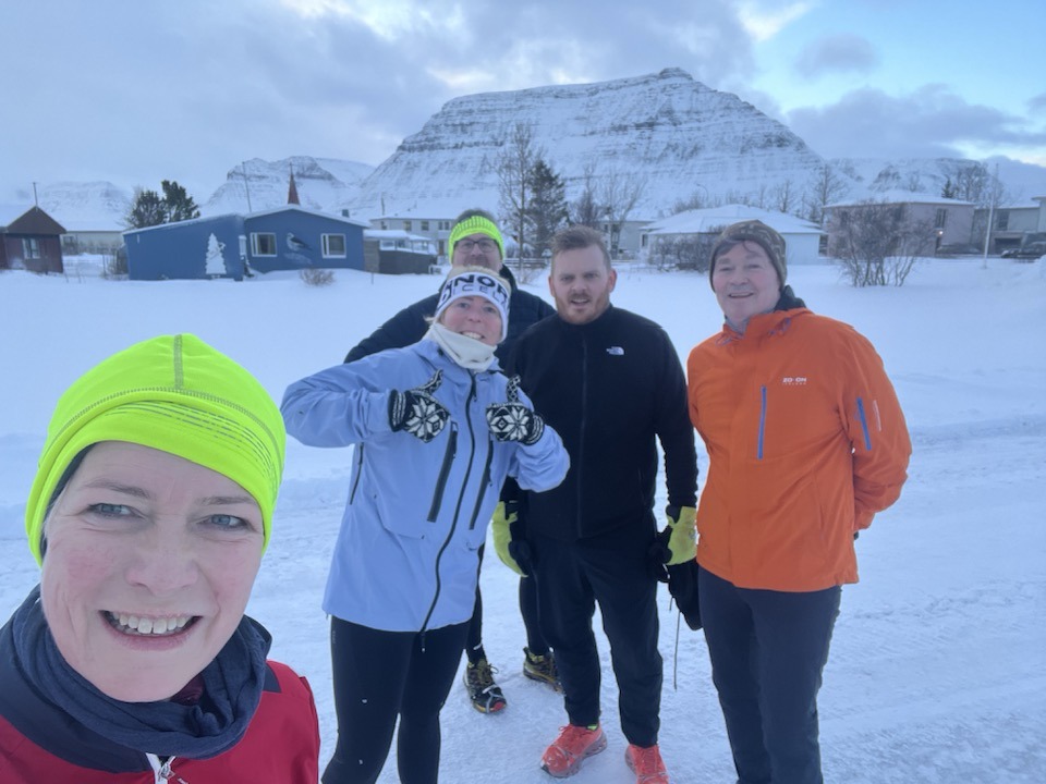 Á æfingu með hlaupahópnum í Önundarfirði