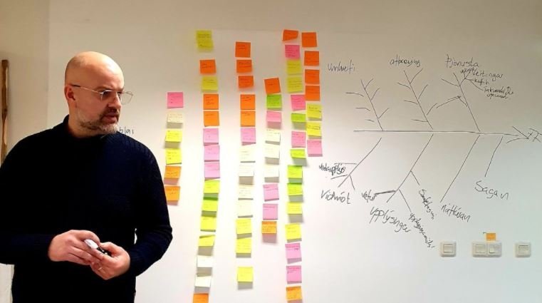 Gunnar Thorberg með hugarflugsfund í Blábankanum.
Mynd: Blábankinn